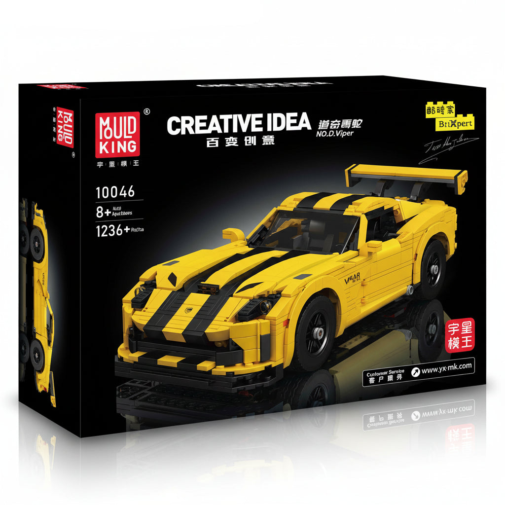 Black-Stripe Track GT Bumblebee | Brick-Built Car Set (1,236+ pcs)