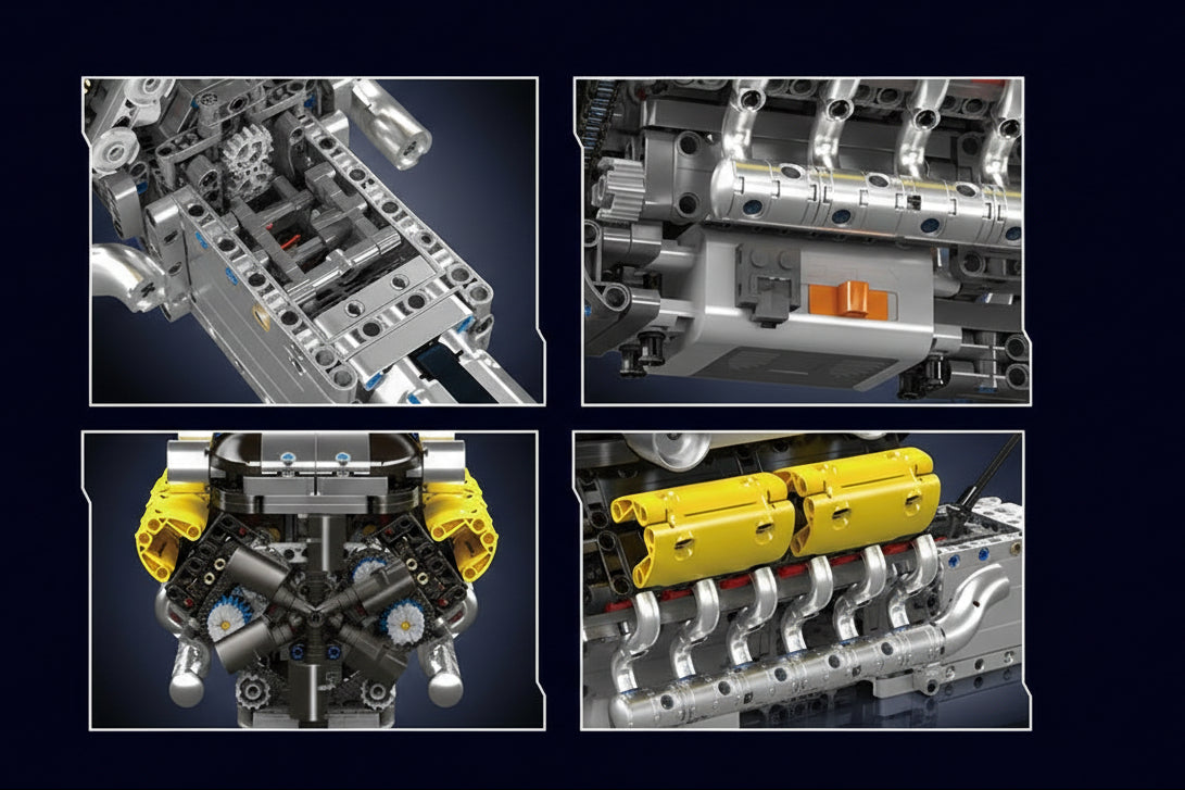 Supercar V12 Engine | Mechanical Build Set (1,260 pcs)