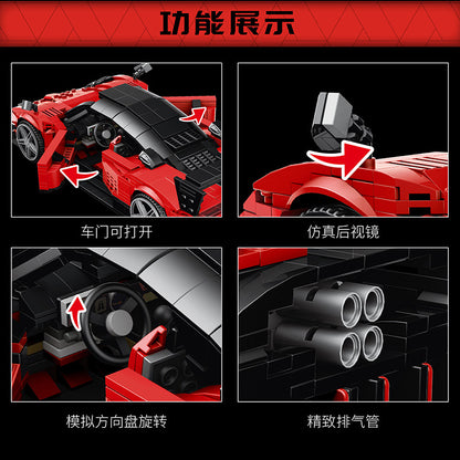 Red Tempest Track Pro | Brick-Built Car Set (1,278+ pcs)