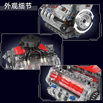 Motorized V8 Engine | Powered Mechanical Set (487+ pcs)