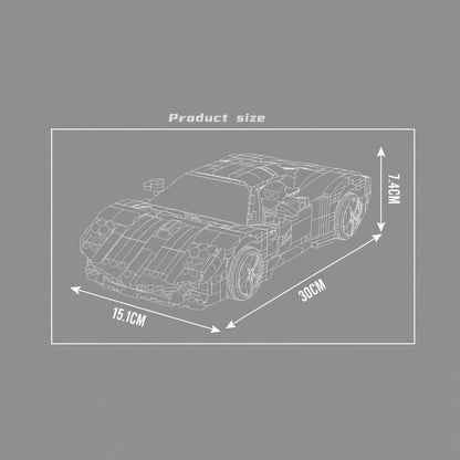 Whiteout Hyper GT | Brick-Built Car Set (1423 pcs)