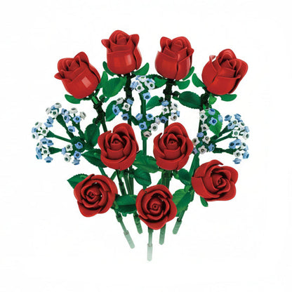 Romantic Rose Bouquet | Brick-Built Flower Set (629+ pcs)