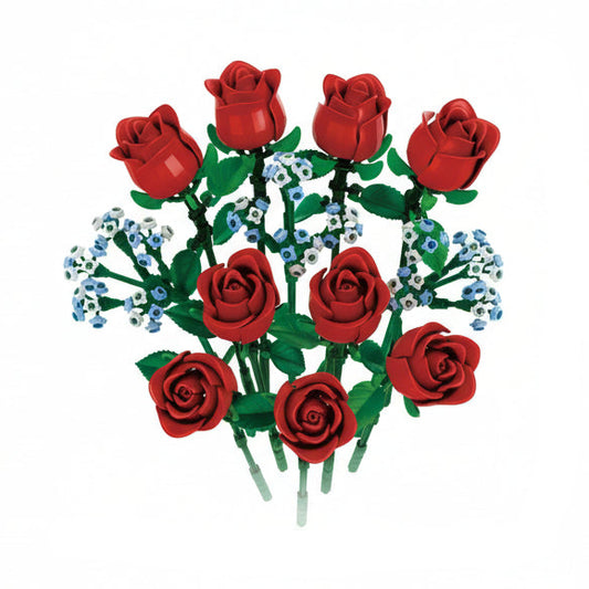Romantic Rose Bouquet | Brick-Built Flower Set (629+ pcs)
