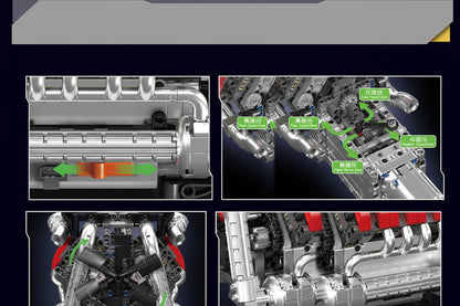 M8 Performance V8 Power Engine | Mechanical Build Set (1,169+ pcs)