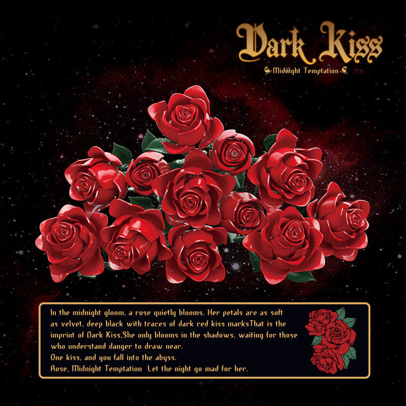 Crimson Rose Bouquet | Brick-Built Flower Set (546 pcs)