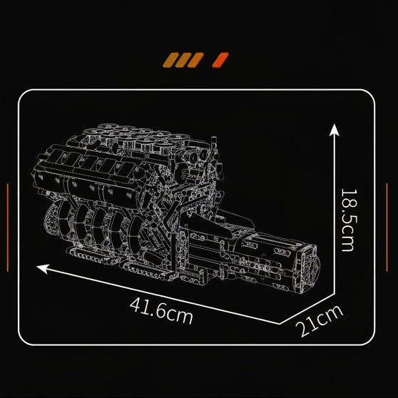 High-Rev V10 Engine | Mechanical Build Set (1,834 pcs)