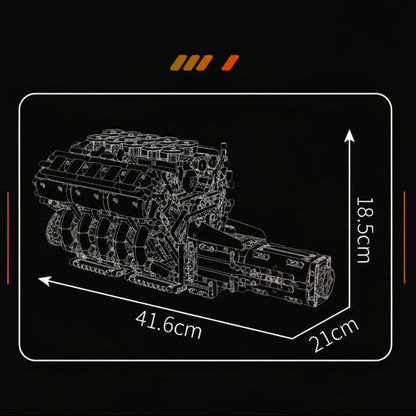 High-Rev V10 Engine | Mechanical Build Set (1,834 pcs)