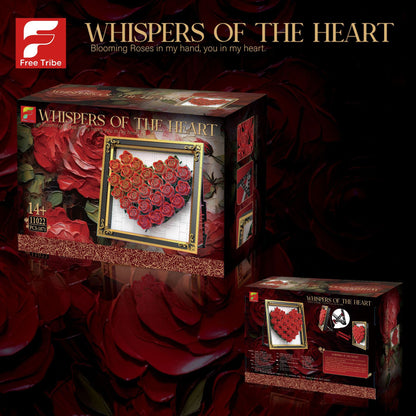 Rose Heart Frame Display | Brick-Built Decor Set (1,871 pcs)