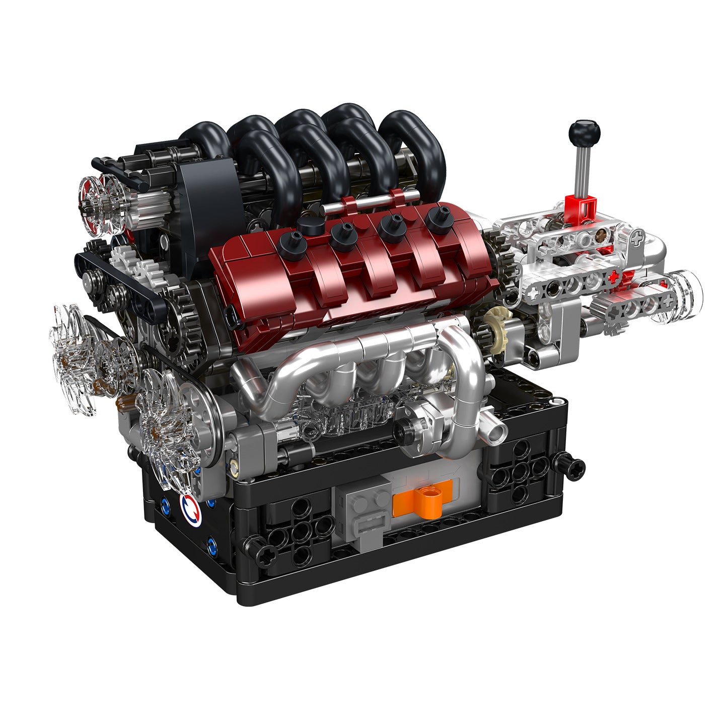 V8 Engine + Gearbox Kit | Drivetrain Build Set (787+ pcs)