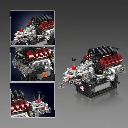 V8 Engine + Gearbox Kit | Drivetrain Build Set (787+ pcs)