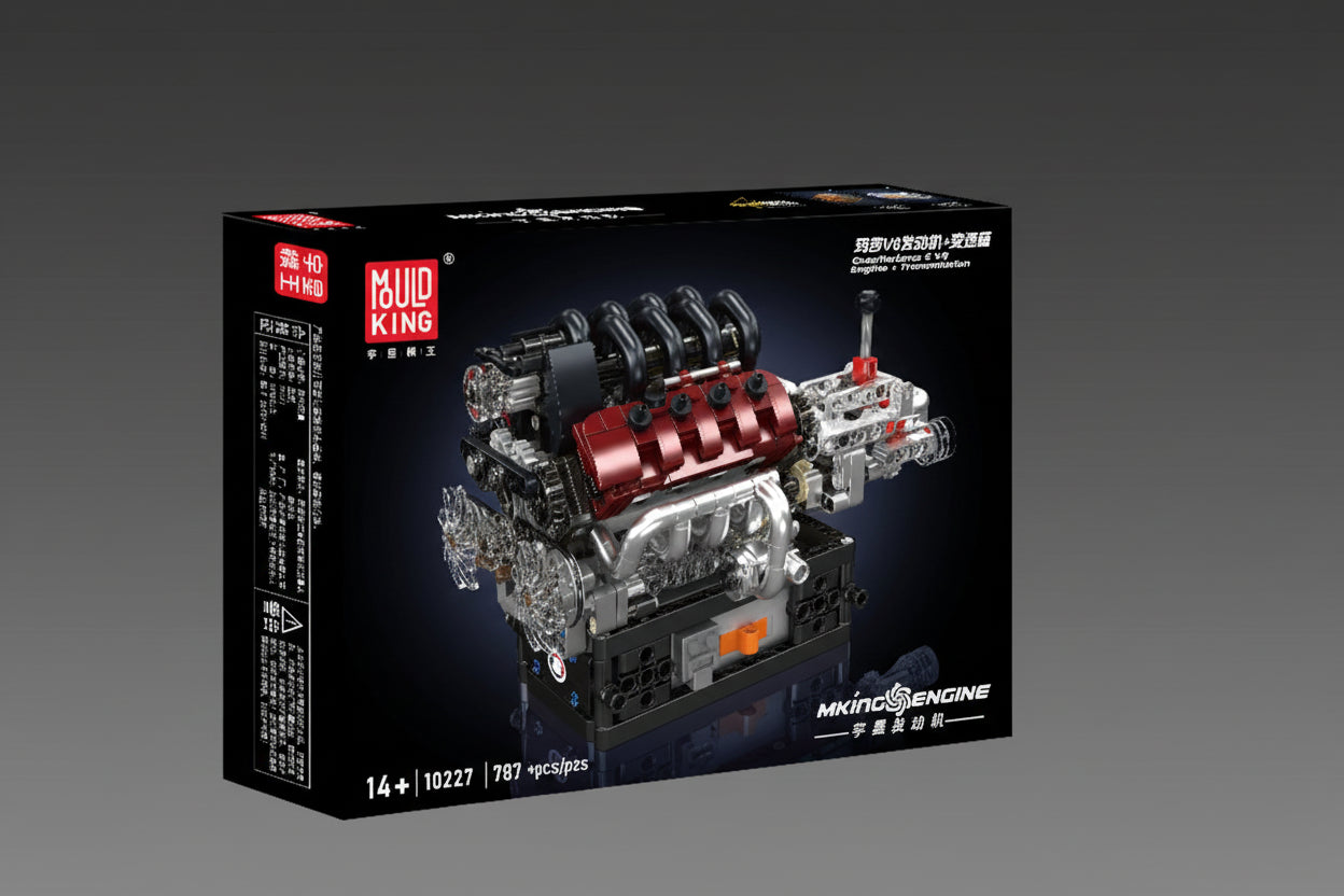 V8 Engine + Gearbox Kit | Drivetrain Build Set (787+ pcs)