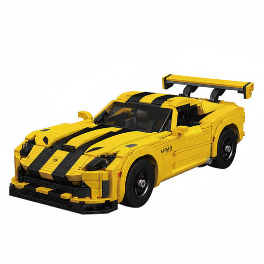 Black-Stripe Track GT Bumblebee | Brick-Built Car Set (1,236+ pcs)