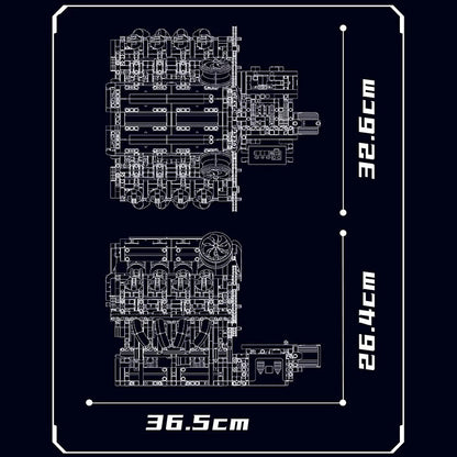 Supercar V8 Engine | Mechanical Build Set (2,718+ pcs)