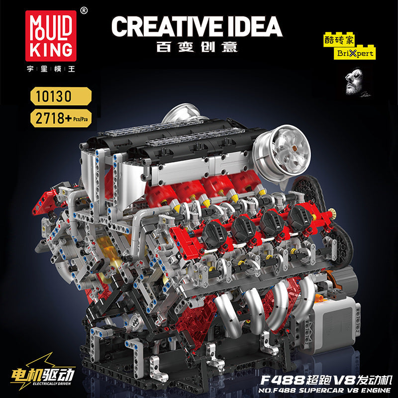 Supercar V8 Engine | Mechanical Build Set (2,718+ pcs)
