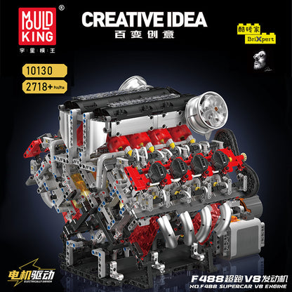 Supercar V8 Engine | Mechanical Build Set (2,718+ pcs)